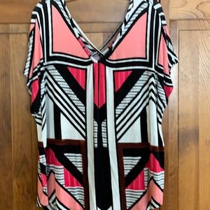 Shirt multi colored pink white black